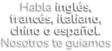 Habla inglés, francés, italiano, chino o español. Nosotros te guiamos